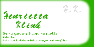 henrietta klink business card